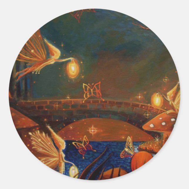 Adesivo Redondo Colheita de fadas - Folha adesiva (Frente)