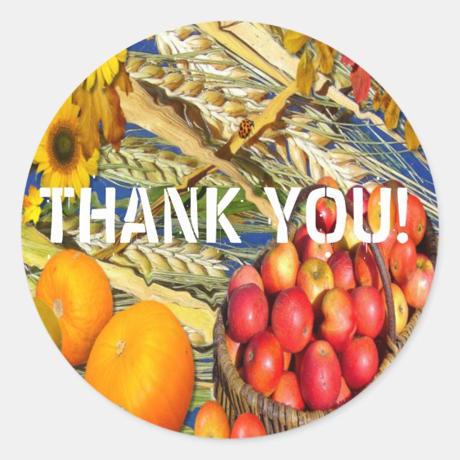 Adesivo Redondo COLHEITA DO OUTONO ~ Envelope Vedantes/adesivos (Frente)