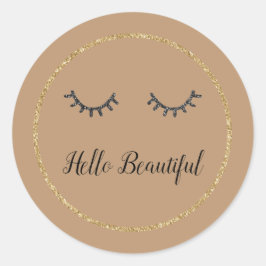 Adesivo Redondo Colheita Dourada de Cacau, Glitter, Grelha Negra