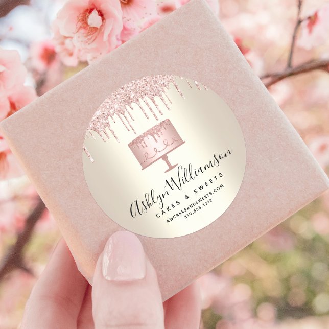 Adesivo Redondo Colheita Rosa Glitter Glitter Glitter Glitter Past (Criador carregado)