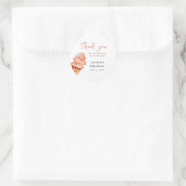 Adesivo Redondo Colher de sopa de sorvete fofa Chaveirinho de bebê