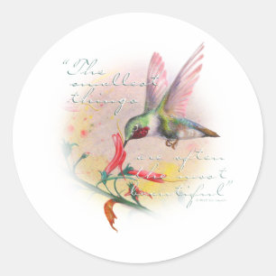 Adesivo Redondo Colibri - as coisas pequenas são as mais bonitas