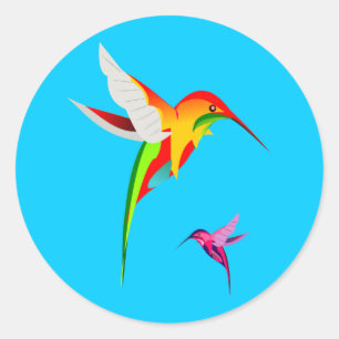 Adesivo Redondo Colibris adoráveis do vôo