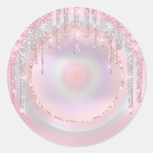 Adesivo Redondo Colírio brilhante 16º Hológrafo do Unicórnio Paste (Frente)