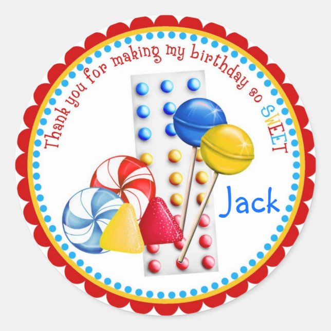 Adesivo Redondo Colírio, Colírios e Botões Doces (Frente)