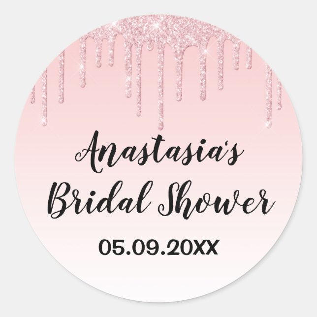 Adesivo Redondo Colírios Brilhantes, Rosa, Rosa, Rosa, Rosa Dourad (Frente)