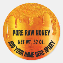 Adesivo Redondo Colírios de Ouro de mel Jar Honeybee Honeycomb