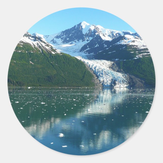 Adesivo Redondo College Fjord I Beauful Alaska Photoographic (Frente)