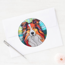 Adesivo Redondo Collie Dog Sticker Pack
