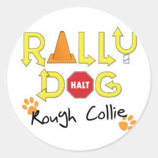 Adesivo Redondo Collie Rally Dog Completo