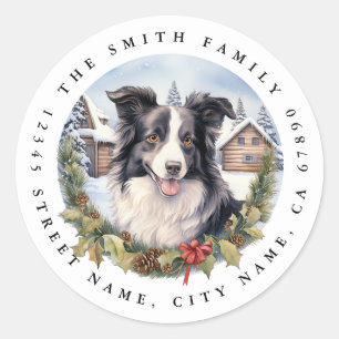 Adesivo Redondo Collie Round Stickers