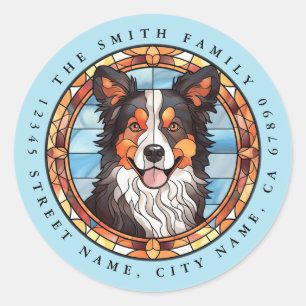 Adesivo Redondo Collie Round Stickers