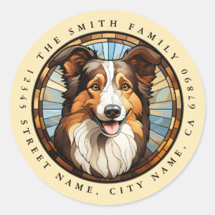 Adesivo Redondo Collie Round Stickers