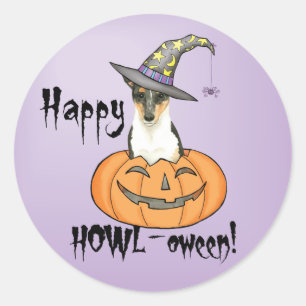 Adesivo Redondo Collie Suave do Halloween