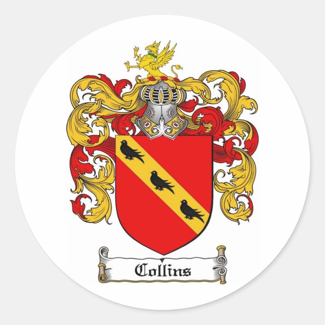 ADESIVO REDONDO COLLINS FAMILY CREST - COLLINS CASACO DE ARMAS (Frente)