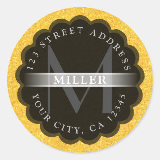 Adesivo Redondo Collop e Monograma Dourado