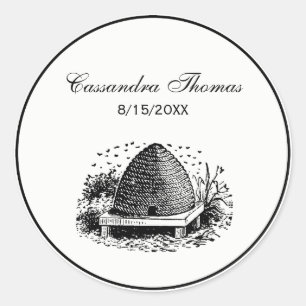 Adesivo Redondo Colmeia de abelhas #1 Heraldic Vintage