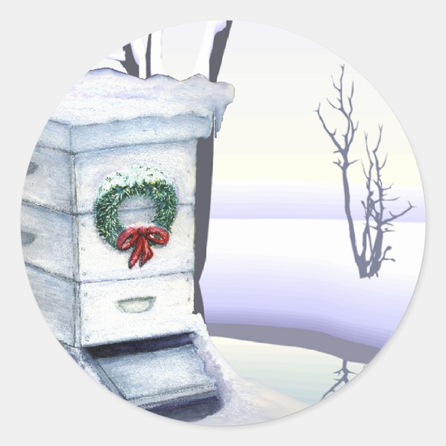 Adesivo Redondo colmeia do xmas (Frente)