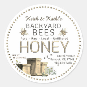 Adesivo Redondo Colmeias e Jardim das Abelhas