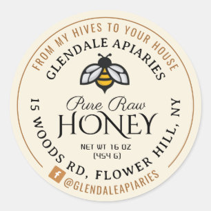 Adesivo Redondo Colmeias para o House Puro Raw Honey Honeybeker St