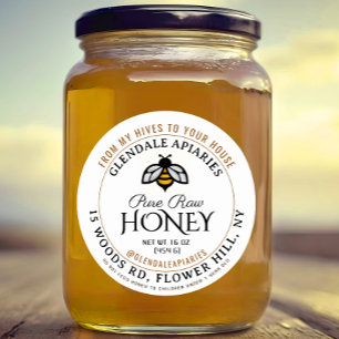 Adesivo Redondo Colmeias para o House Puro Raw Honey Honeybeker St