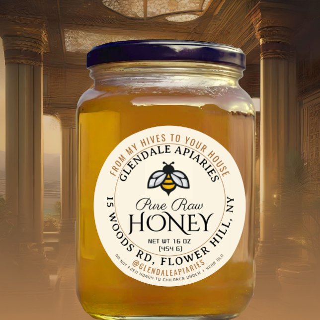Adesivo Redondo Colmeias para o House Puro Raw Honey Honeybeker St (Criador carregado)