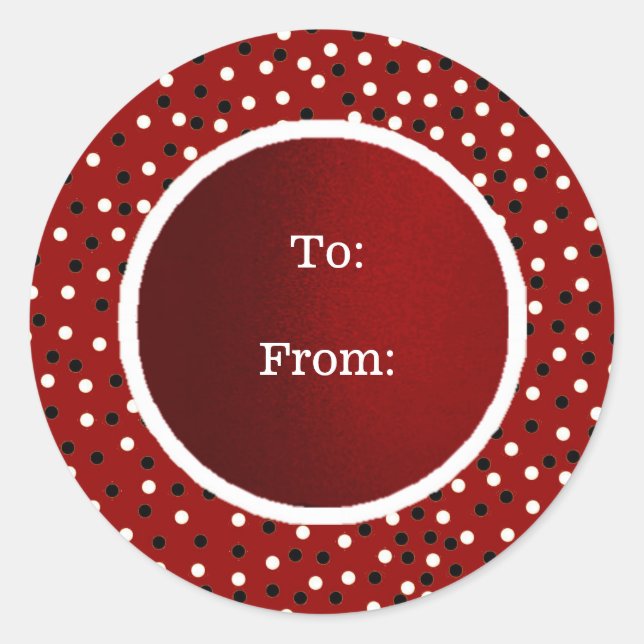 Adesivo Redondo Colocar um ponteiro vermelho preto&branco em / de (Frente)