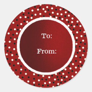 Adesivo Redondo Colocar um ponteiro vermelho preto&branco em / de