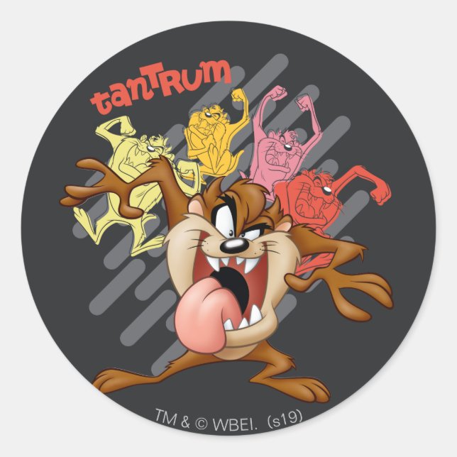 Adesivo Redondo Coloful "Tantrum" TAZ™ (Frente)