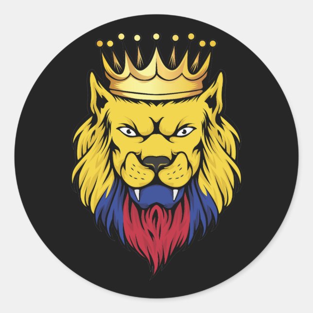 Adesivo Redondo Colombia Lion King Flag (Frente)