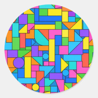 Adesivo Redondo Color Block Disorder