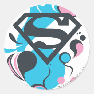 Adesivo Redondo Color Splash Blue