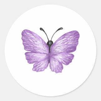 Adesivo Redondo Coloração d'água da borboleta 3