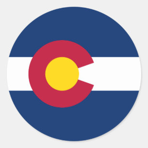 Adesivo Redondo Coloradan Flag, Flag do Colorado