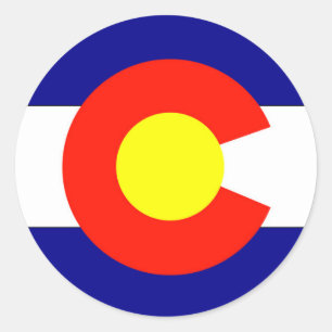 Adesivo Redondo Colorado Flag
