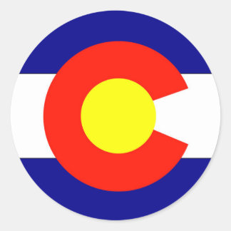 Adesivo Redondo Colorado Flag