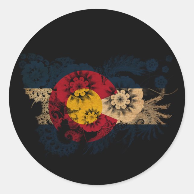 Adesivo Redondo Colorado Flag (Frente)