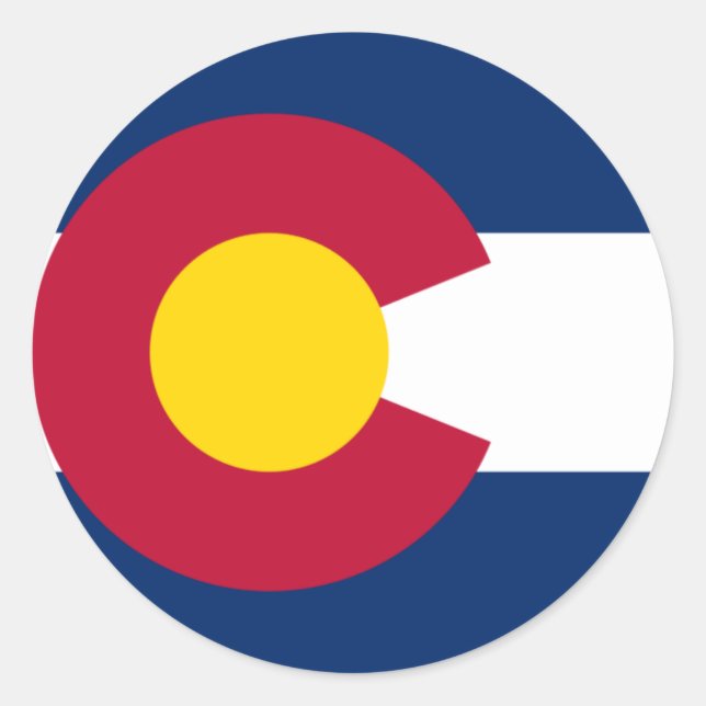 Adesivo Redondo Colorado Flag (Frente)