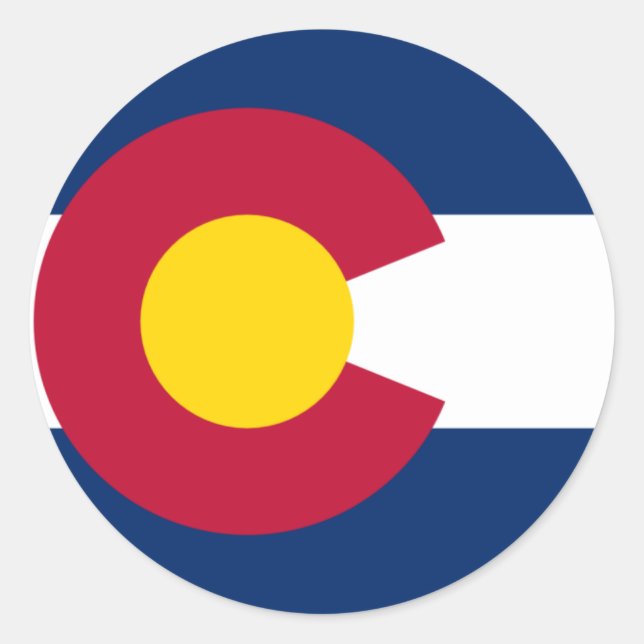 Adesivo Redondo Colorado Flag (Frente)