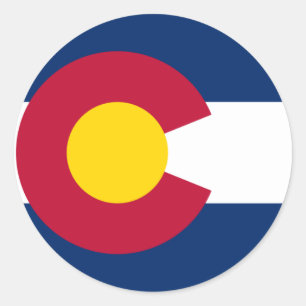 Adesivo Redondo Colorado Flag