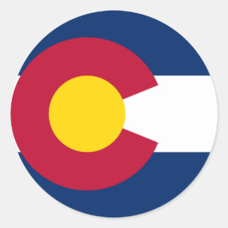 Adesivo Redondo Colorado Flag