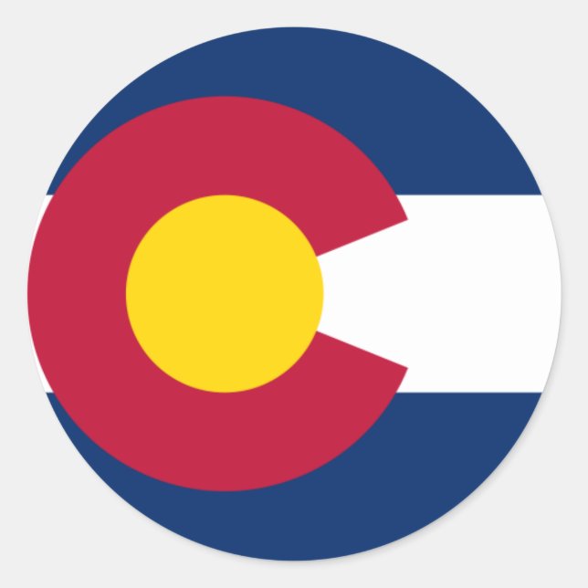 Adesivo Redondo Colorado Flag (Frente)