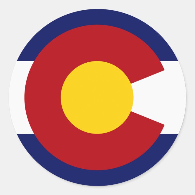 Adesivo Redondo Colorado Flag (Frente)