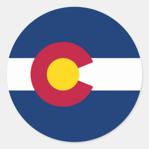 Adesivo Redondo Colorado Flag