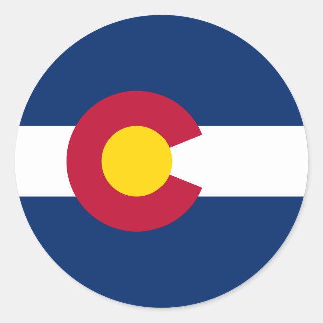 Adesivo Redondo Colorado Flag (Frente)