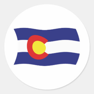 Adesivo Redondo Colorado Flag Sticker