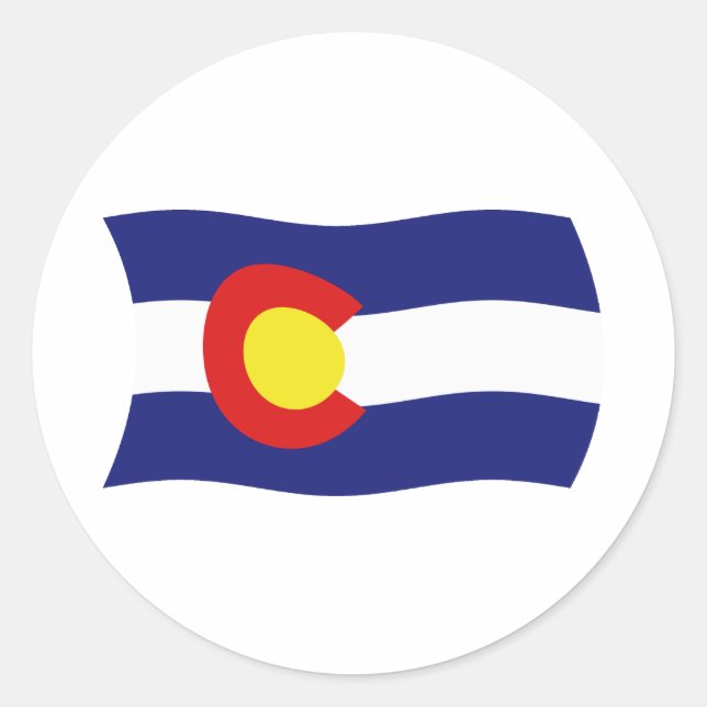 Adesivo Redondo Colorado Flag Sticker (Frente)