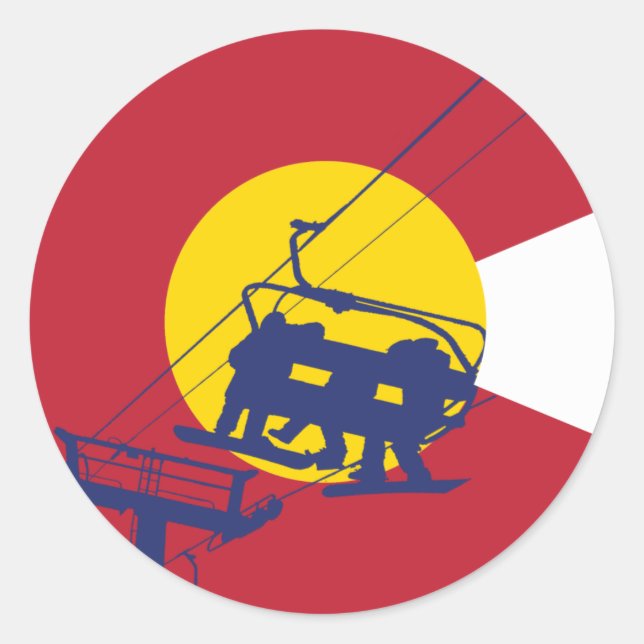 Adesivo Redondo Colorado Flag Sticker (Frente)