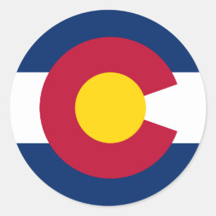 Adesivo Redondo Colorado Flag Stickers