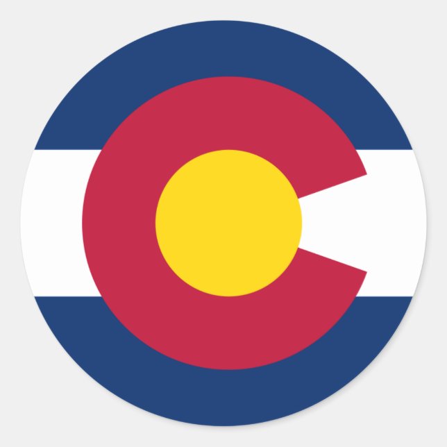Adesivo Redondo Colorado Flag Stickers (Frente)